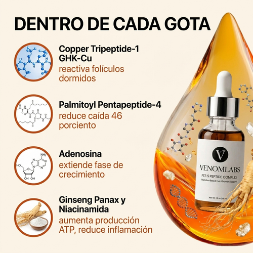 Peptidos FST-5 | Complejo de crecimiento de cabello de Venom